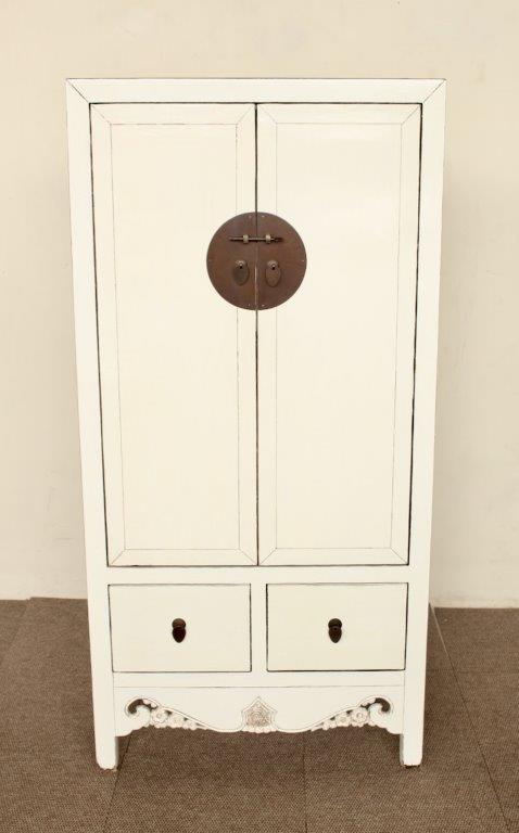 White 2 Door 2 Drawer Cabinet